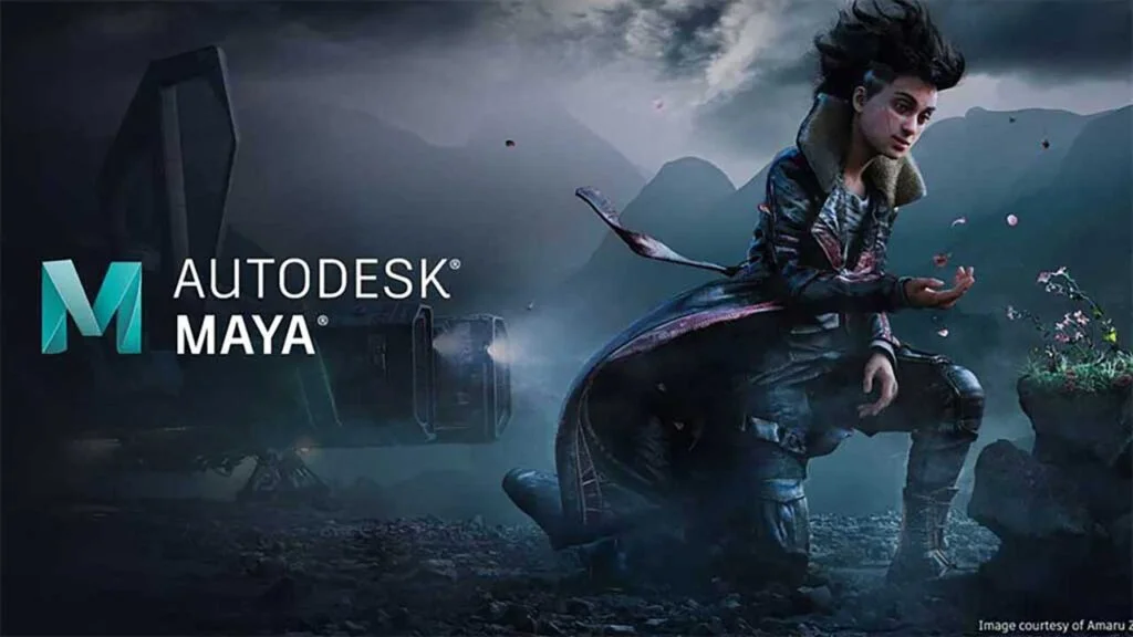 نمایش لوگو و تصویر تبلیغاتی نرم‌افزار مایا، یکی از پیشرفته‌ترین ابزارهای مدل‌سازی و انیمیشن‌سازی سه‌بعدی